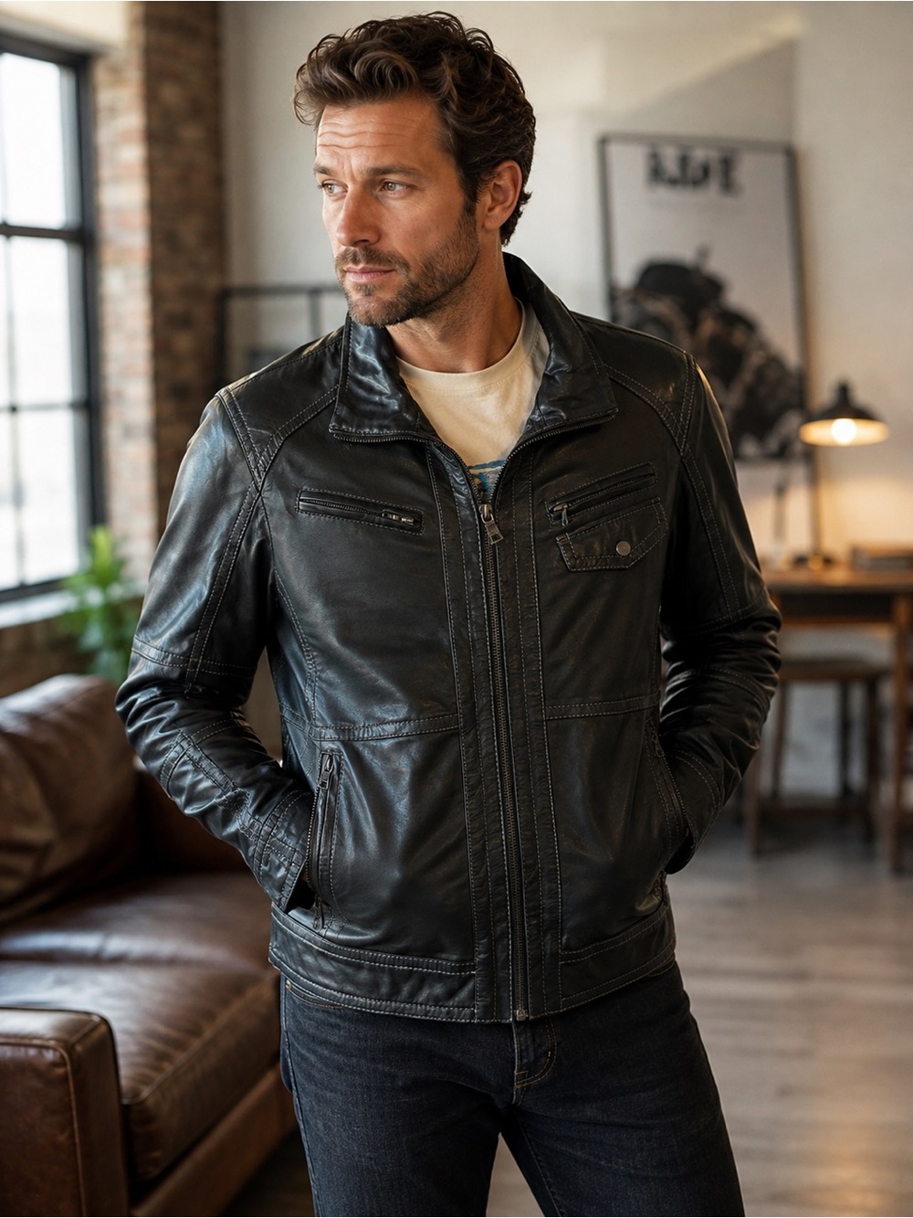Danier Genuine Leather Jacket – Size Large (42-44) - like new!